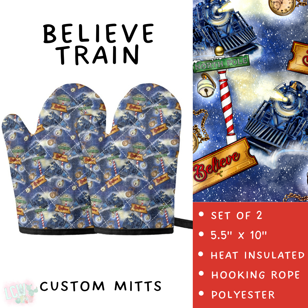 Batch #416 - Baking Spirits Bright 2 - Closes 9/19 - ETA early Nov - Believe Train Oven Mitts