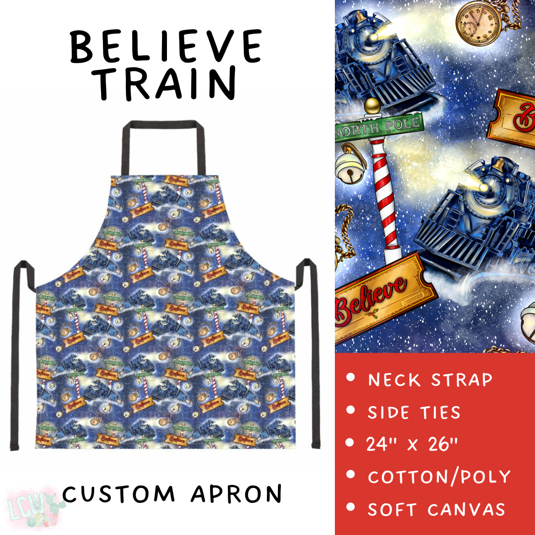 Batch #416 - Baking Spirits Bright 2 - Closes 9/19 - ETA early Nov - Believe Train Apron