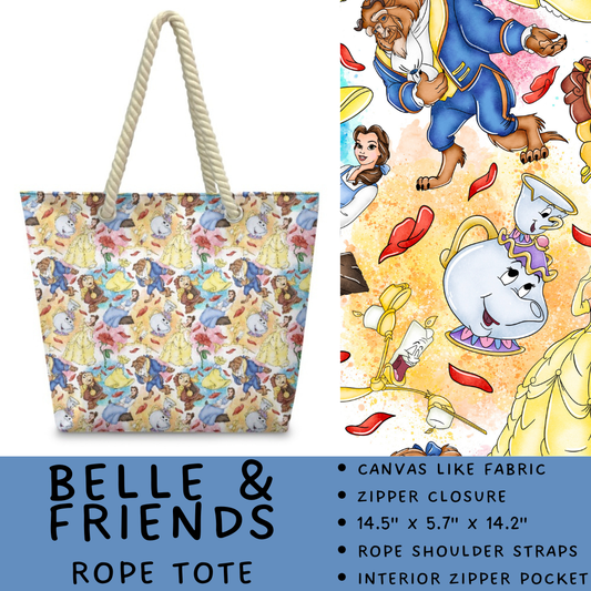 Batch #440 - Magical Character Rope Tote - Closes 10/31 - ETA mid Dec - Belle & Friends Rope Tote