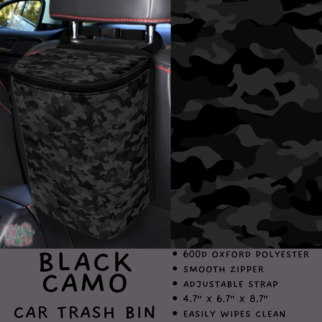 Batch #423 - Car Accessories - Closes 10/2 - ETA mid/late Nov - Black Camo Car Trash Bin