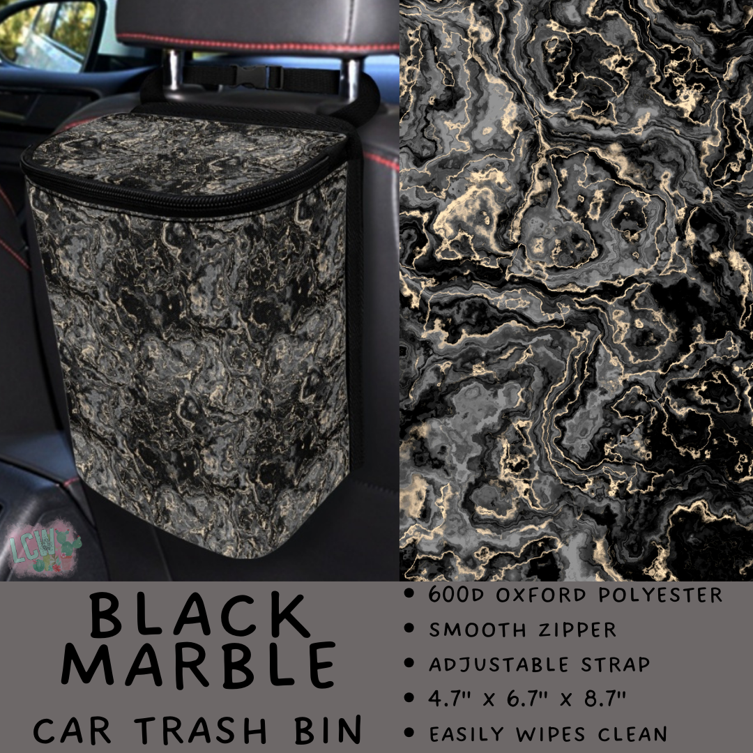 Batch #423 - Car Accessories - Closes 10/2 - ETA mid/late Nov - Black Marble Car Trash Bin