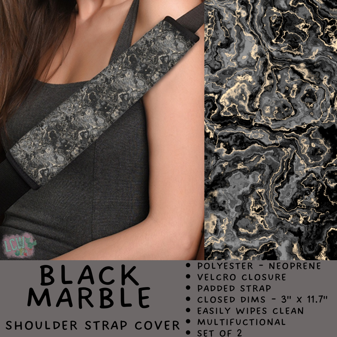Batch #423 - Car Accessories - Closes 10/2 - ETA mid/late Nov - Black Marble Shoulder Strap Pads