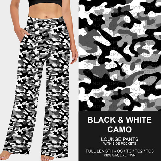 B251 - Preorder Black and White Camo Lounge Pants (Closes 9/14. ETA mid Nov.)
