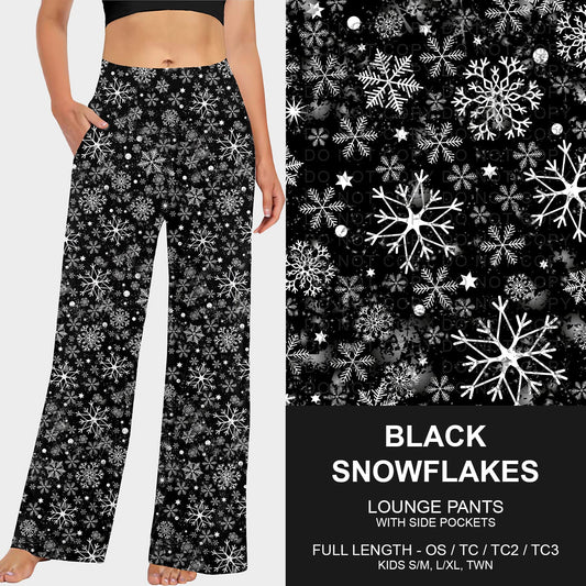 B253 - Preorder Black Snowflakes Lounge Pants (Closes 9/28. ETA late Nov.)