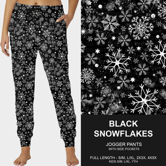 B253 - Preorder Black Snowflakes Joggers (Closes 9/28. ETA late Nov.)