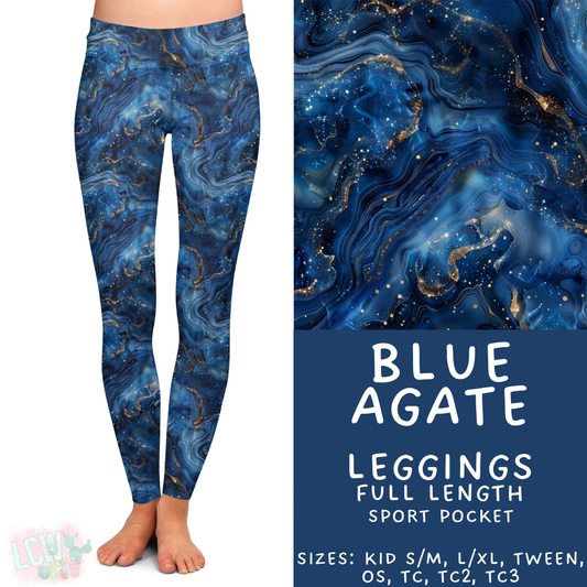 Batch #448 - Agate Collection - Closes 11/17 - ETA early Jan - Blue Agate Full Length Leggings