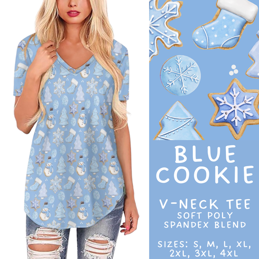Batch #428 - Christmas Spirit - Closes 10/10 - ETA late Nov - Blue Cookie V-Neck Tee