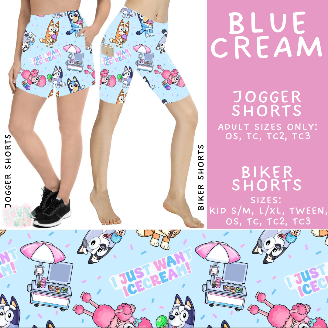 Batch #544 - Cool Characters 16 - Closes 6/17 - ETA mid August - Blue Cream Biker & Jogger Shorts