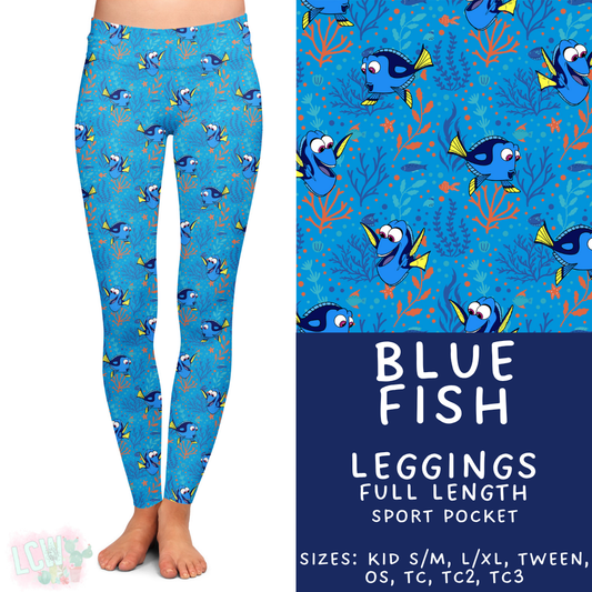 Batch #449 - Magical Faves 15 - Closes 11/19 - ETA early Jan - Blue Fish Full Length Leggings