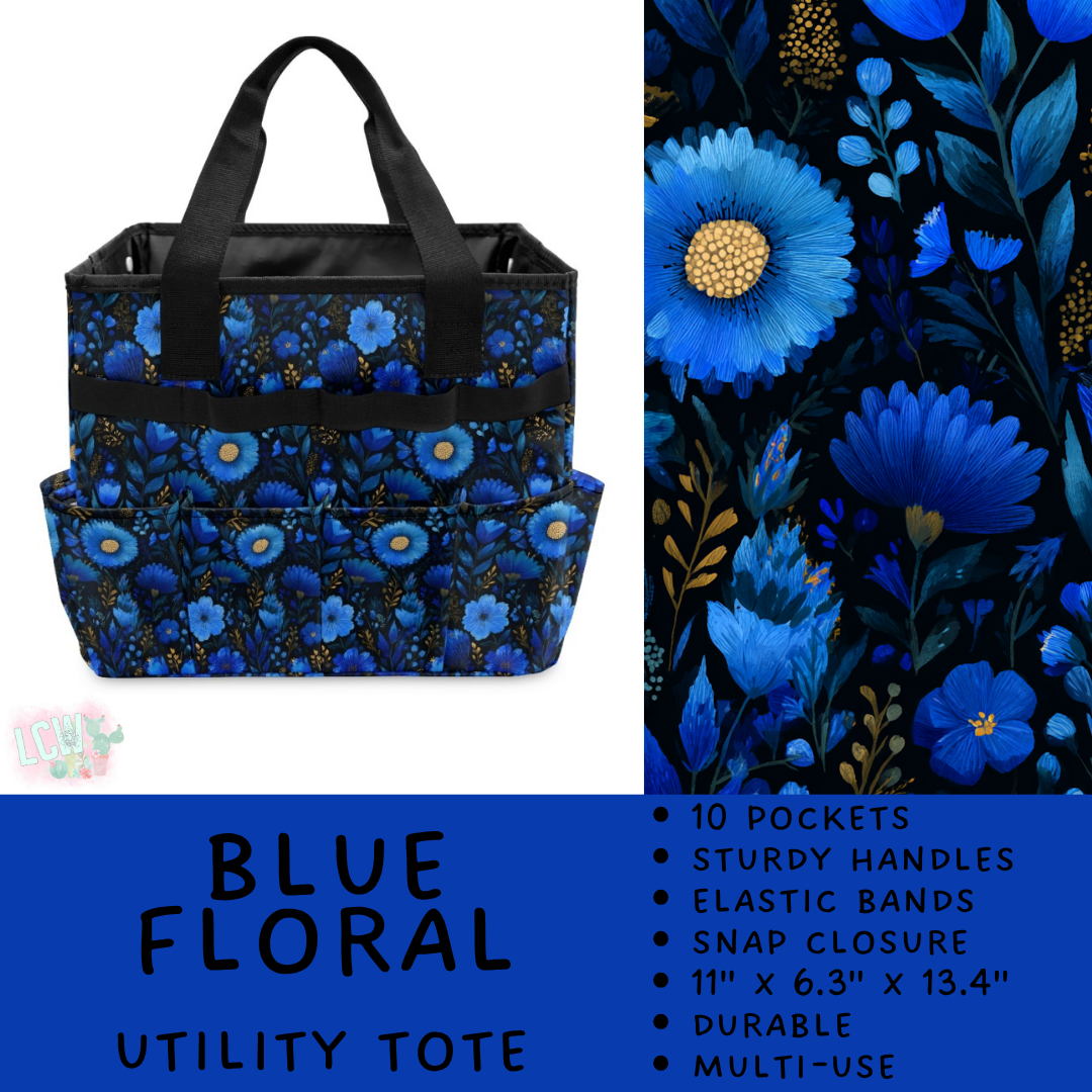 Batch #549 - Utility Tote 2 - Closes 6/29 - ETA late August - Blue Floral Utility Tote