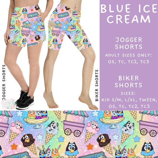 Batch #339 - Character Summer - Closes 5/15 - ETA mid July - Blue Ice Cream Biker & Jogger Shorts