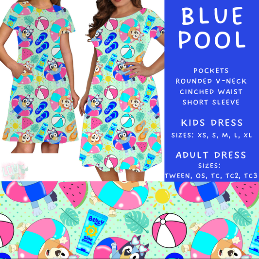 Batch #339 - Character Summer - Closes 5/15 - ETA mid July - Blue Pool Adult & Kids Dresses