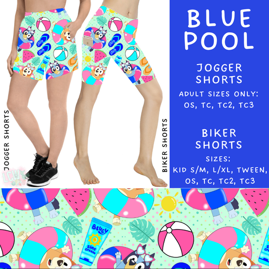 Batch #339 - Character Summer - Closes 5/15 - ETA mid July - Blue Pool Biker & Jogger Shorts