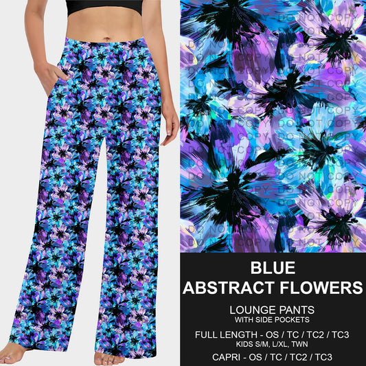 B228 - Preorder Blue Abstract Flowers Lounge Pants (Closes 5/11. ETA: late July)