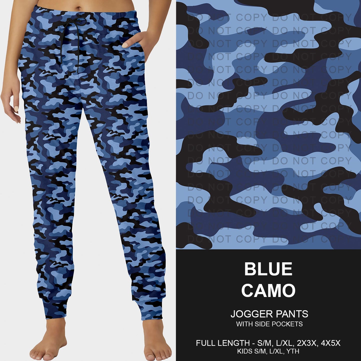 B251 - Preorder Blue Camo Joggers (Closes 9/14. ETA mid Nov.)