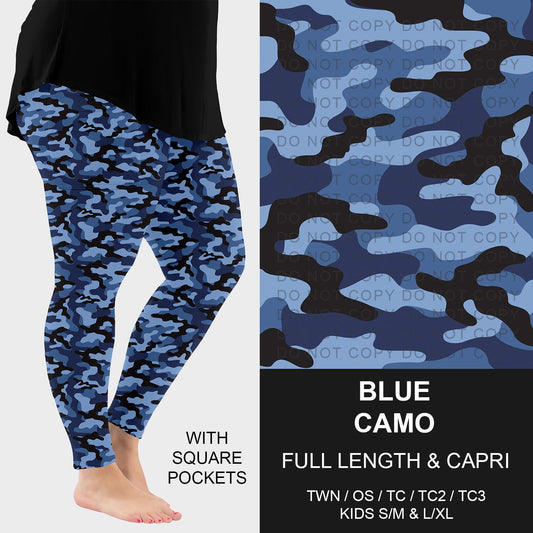 B251 - Preorder Blue Camo Leggings w/ Pockets (Closes 9/14. ETA: mid Nov.)