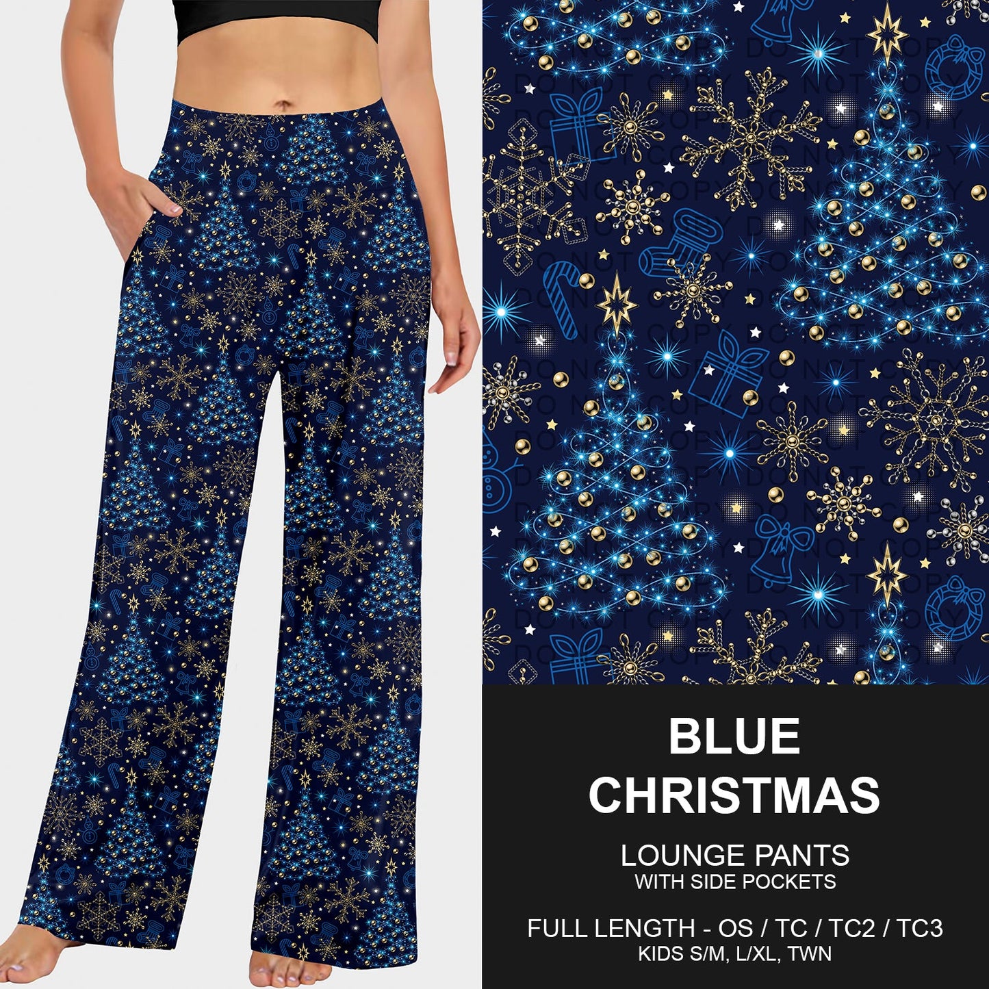 B253 - Preorder Blue Christmas Lounge Pants (Closes 9/28. ETA late Nov.)