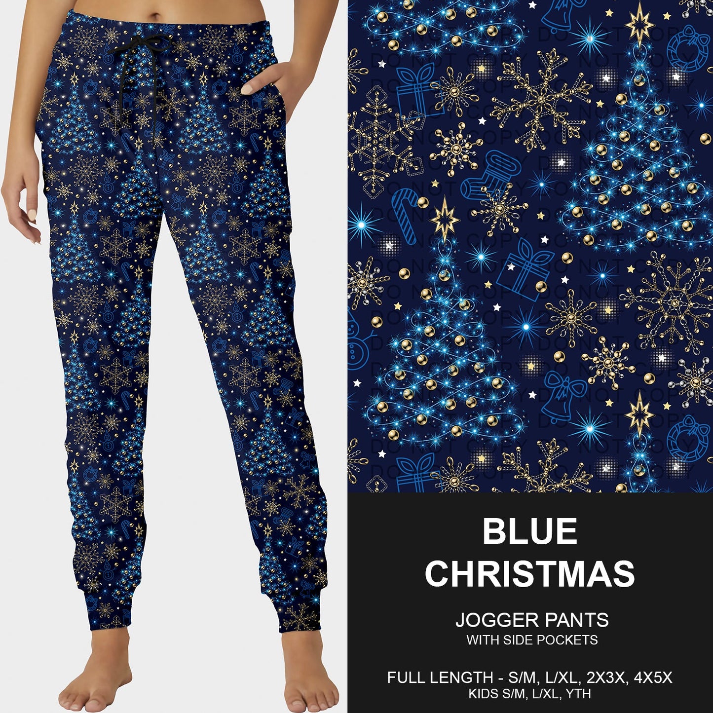 B253 - Preorder Blue Christmas Joggers (Closes 9/28. ETA late Nov.)