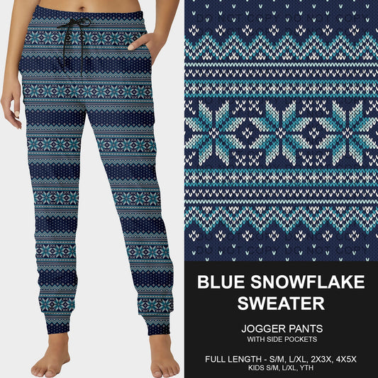B255 - Preorder Blue Snowflake Sweater Joggers (Closes 10/12. ETA early Dec.)