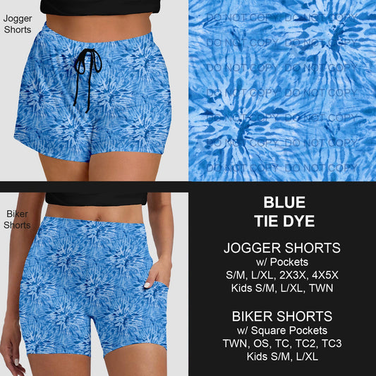 B279 - Preorder Blue Tie Dye Jogger/Biker Shorts (Closes 3/18. ETA: late May)