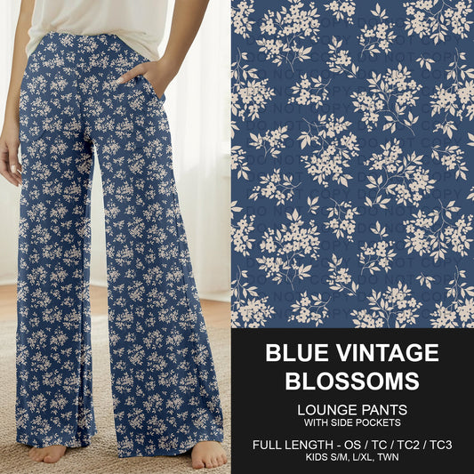 B262 - Preorder Blue Vintage Blossoms Lounge Pants (Closes 11/23. ETA late Jan.)