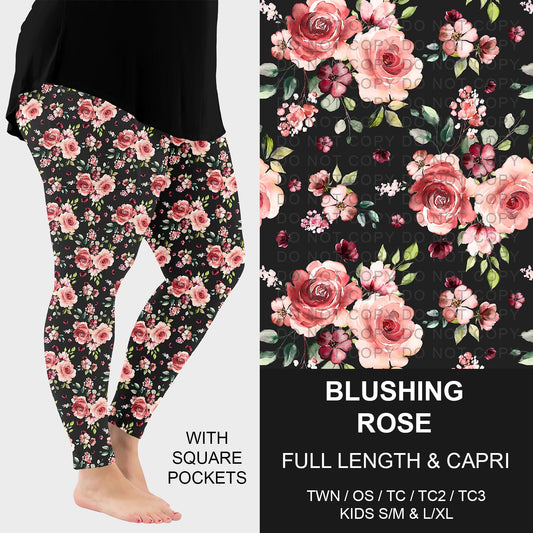 B262 - Preorder Blushing Rose Leggings w/ Pockets (Closes 11/23. ETA: late Jan.)