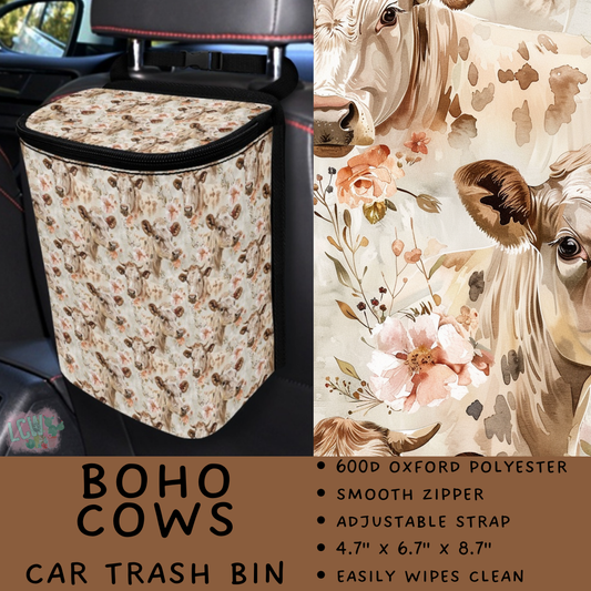 Batch #423 - Car Accessories - Closes 10/2 - ETA mid/late Nov - Boho Cows Car Trash Bin
