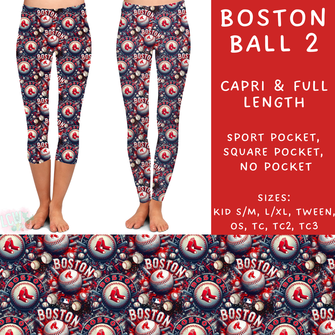 Batch #498 - Strike Out 3 - Closes 3/2 - ETA early May - Boston Ball 2 Full and Capri Length Leggings - Alonna's Legging Land