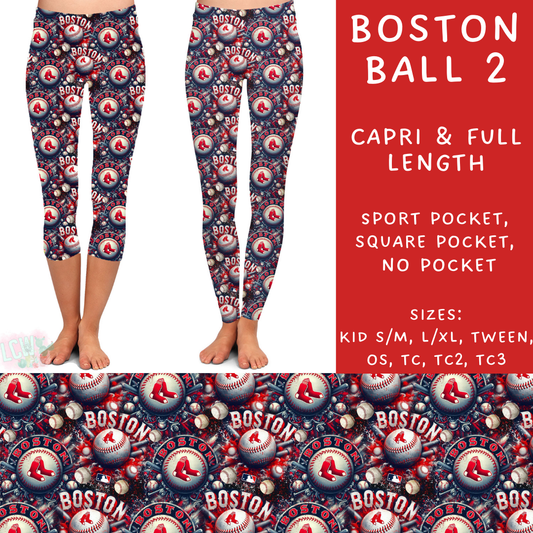 Batch #498 - Strike Out 3 - Closes 3/2 - ETA early May - Boston Ball 2 Full and Capri Length Leggings - Alonna's Legging Land
