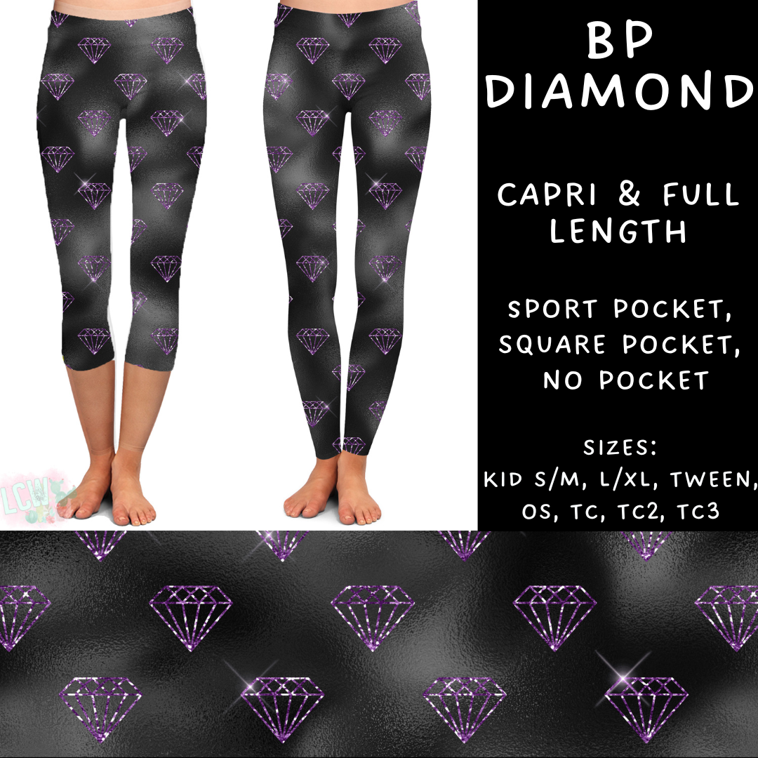 Ready To Ship - BP Diamond -  Capri or Full  Length Leggings