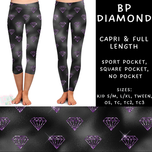 Ready To Ship - BP Diamond -  Capri or Full  Length Leggings