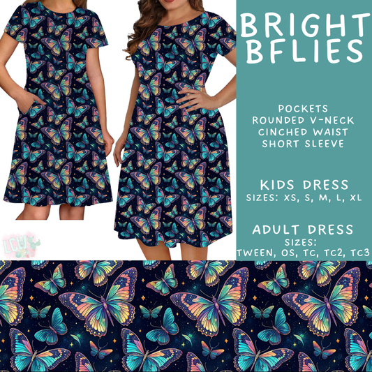 Batch #548 - May Request Run - Closes 6/26 - ETA late August - Bright BFlies Adult & Kids Dresses