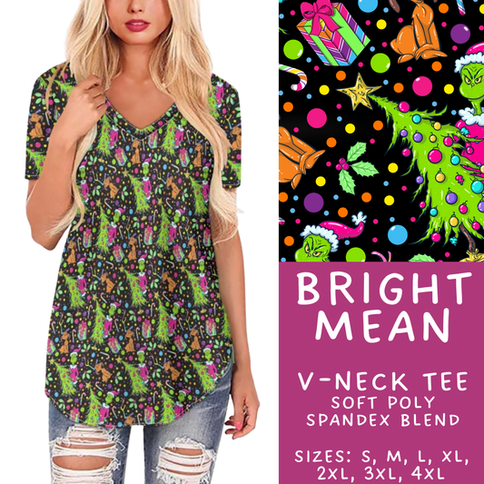 Batch #428 - Christmas Spirit - Closes 10/10 - ETA late Nov - Bright Mean V-Neck Tee