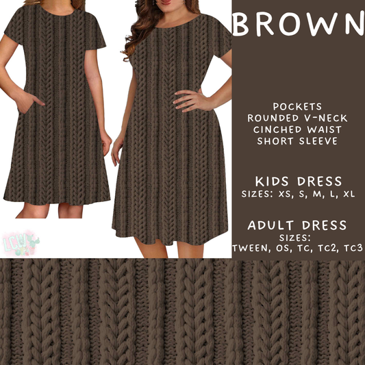 Batch #596 - Sweater Weather - Closes 10/9 - ETA early Dec - Brown Adult & Kids Dresses