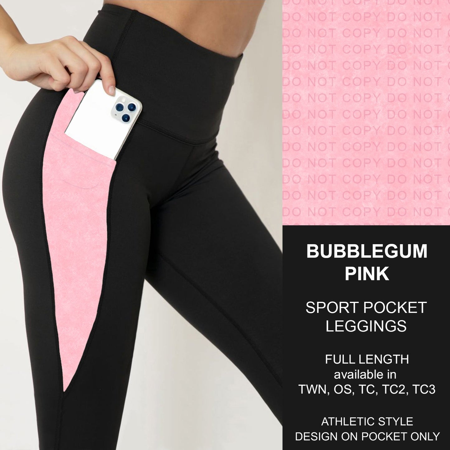 B280 - Preorder Bubblegum Pink Sport Pocket Leggings (Closes 3/22. ETA: late May)
