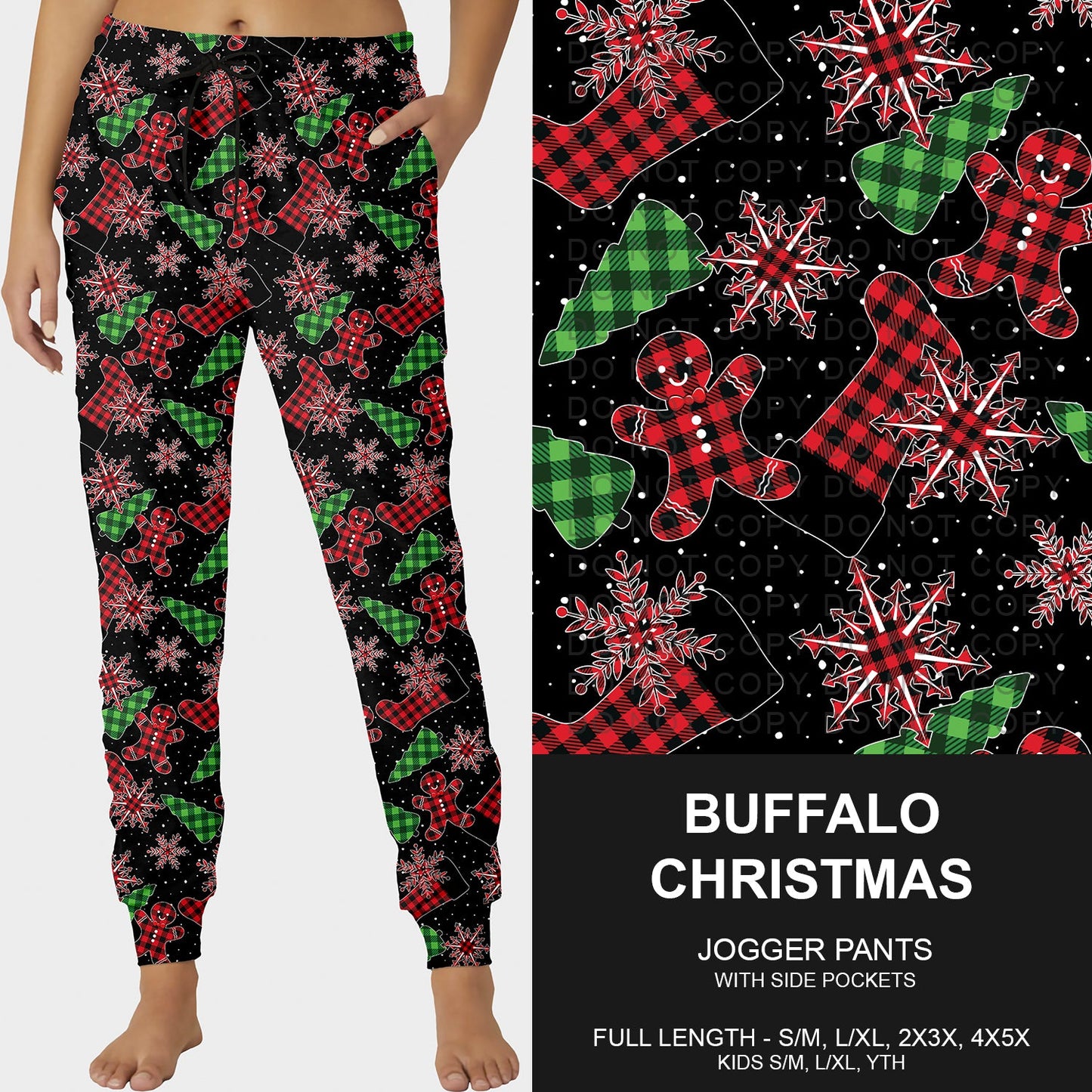 B253 - Preorder Buffalo Christmas Joggers (Closes 9/28. ETA late Nov.)