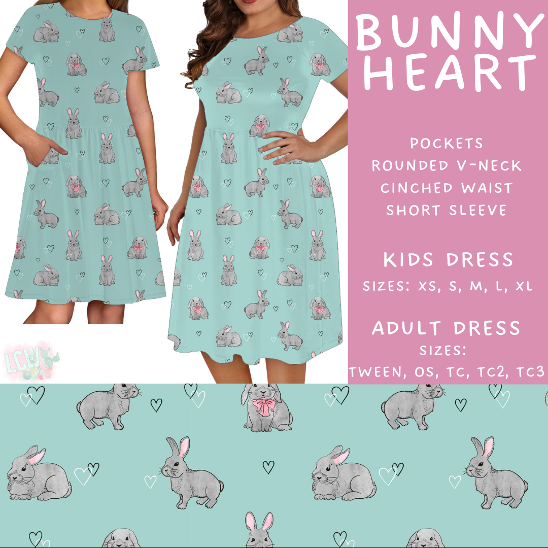 Batch #478 - Bunny Trail Collection - Closes 1/12 ETA - Early March - Bunny Heart Adult & Kids Dresses