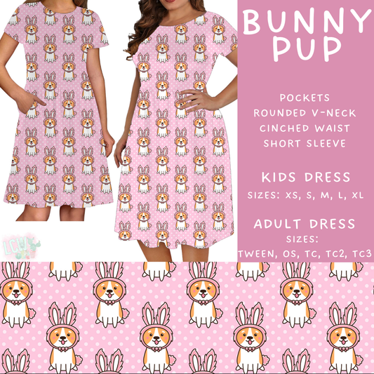 Batch #478 - Bunny Trail Collection - Closes 1/12 ETA - Early March - Bunny Pup Adult & Kids Dresses