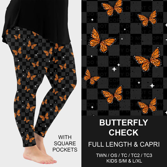 B267 - Preorder Butterfly Check Leggings w/ Pockets (Closes 12/21. ETA: late Feb.)