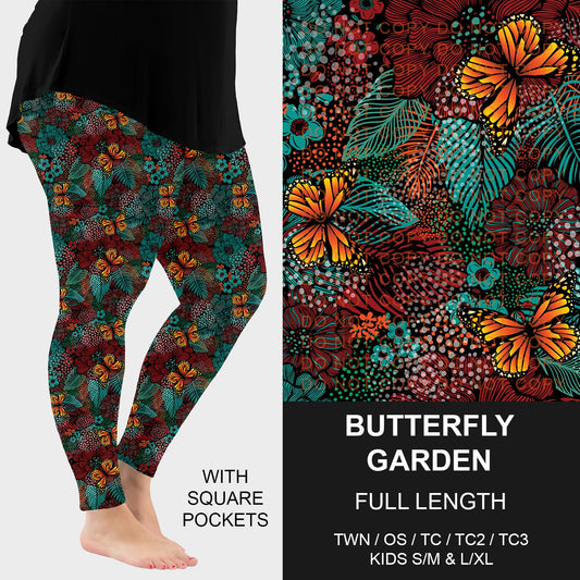 B248 - Preorder Butterfly Garden Leggings w/ Pockets (Closes 8/24. ETA late Oct.)