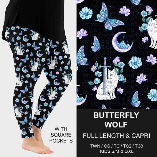 B292 - Preorder Butterfly Wolf Leggings w/ Pockets (Closes 5/24. ETA: late July)