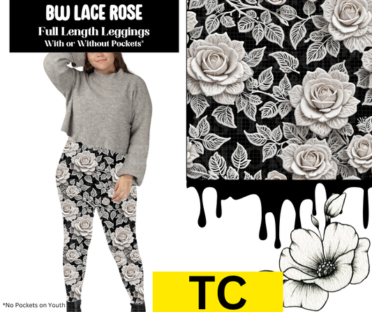 BW Lace Rose Full Length Leggings w/ Pockets