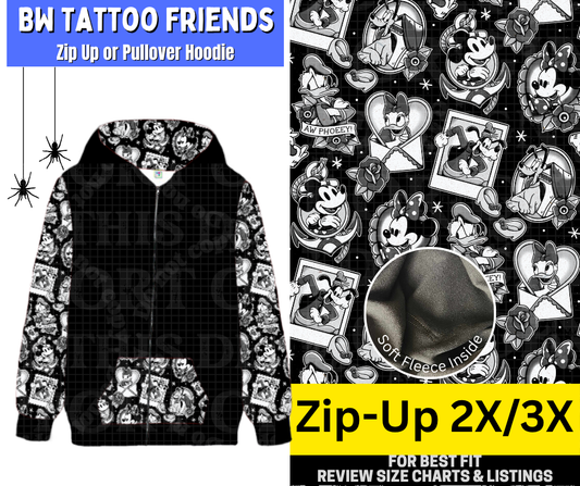 BW Tattoo Friends Zip-Up Hoodie