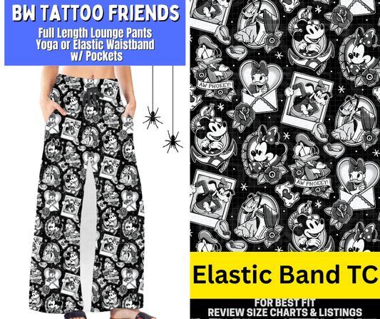 BW Tattoo Friends Full Length Lounge Pants