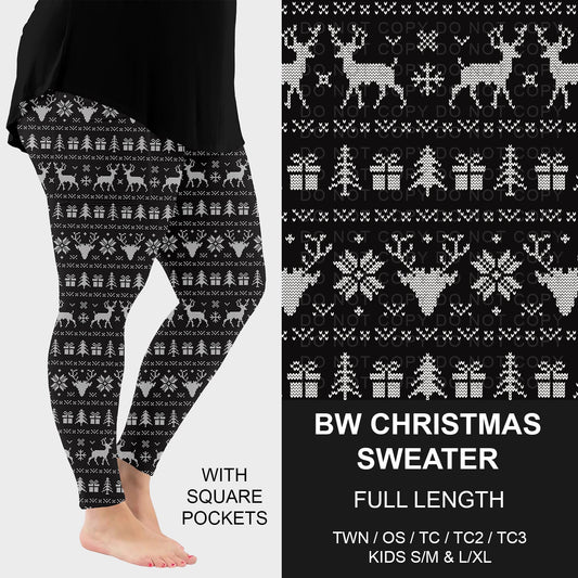 B255 - Preorder BW Christmas Sweater Leggings w/ Pockets (Closes 10/12. ETA early Dec.)