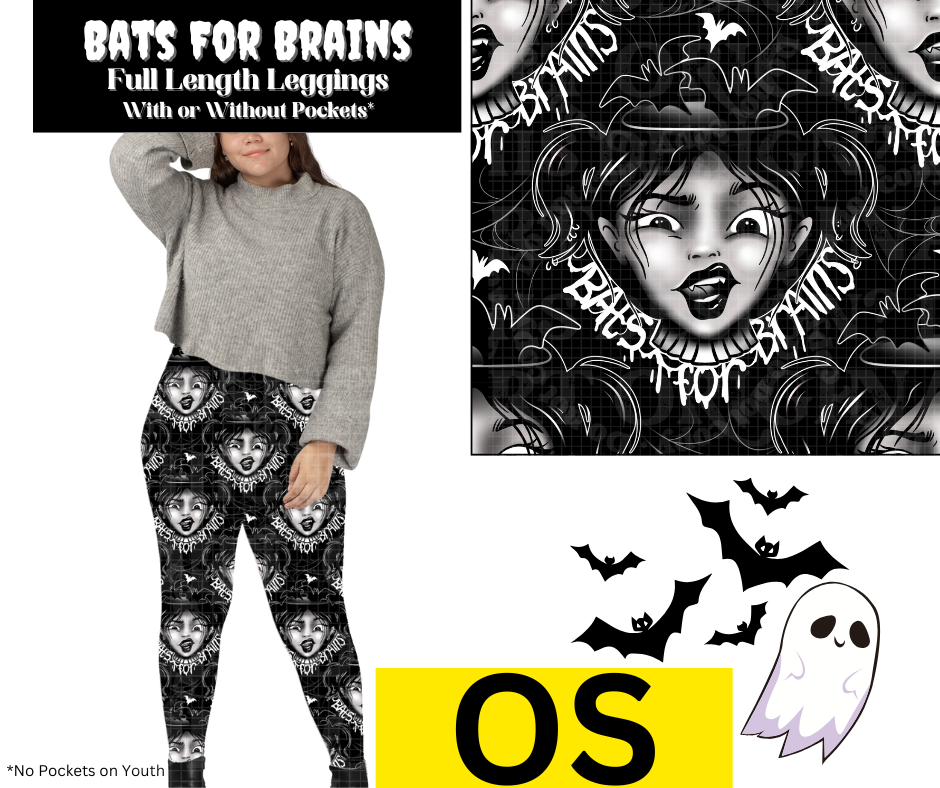 Bats For Brains Full Length Leggings w/ Pockets