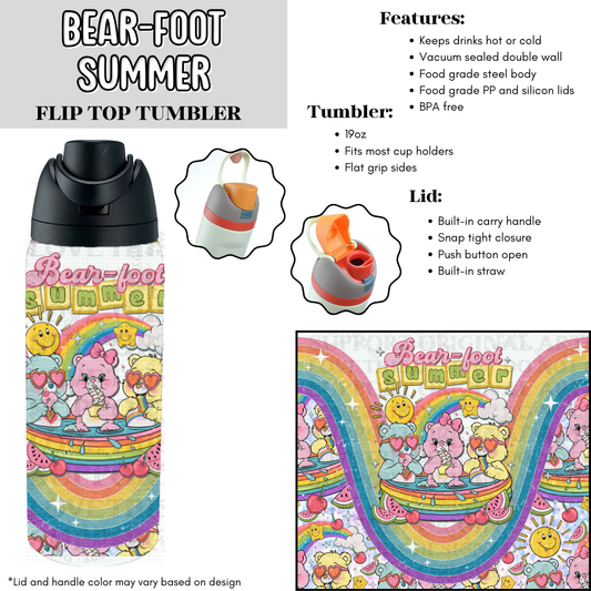 Bear-Foot Summer Flip Top Tumbler