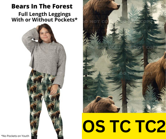 Bears In The Forest Full Length Leggings w/ Pockets