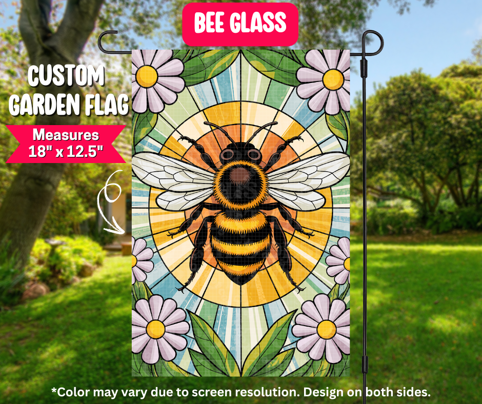 Bee Glass Garden Flag
