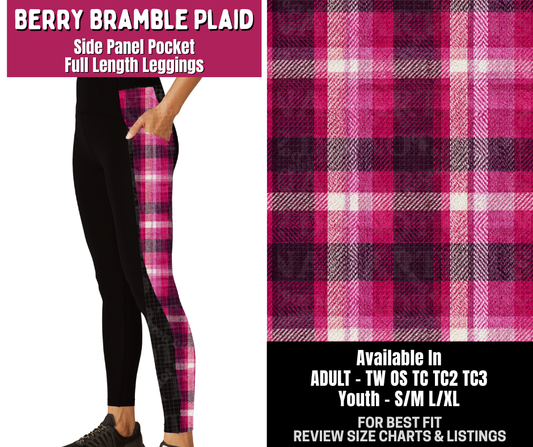 Preorder! Closes 8/6. ETA Nov. Berry Bramble Plaid Side Panel Pocket Full Length Leggings
